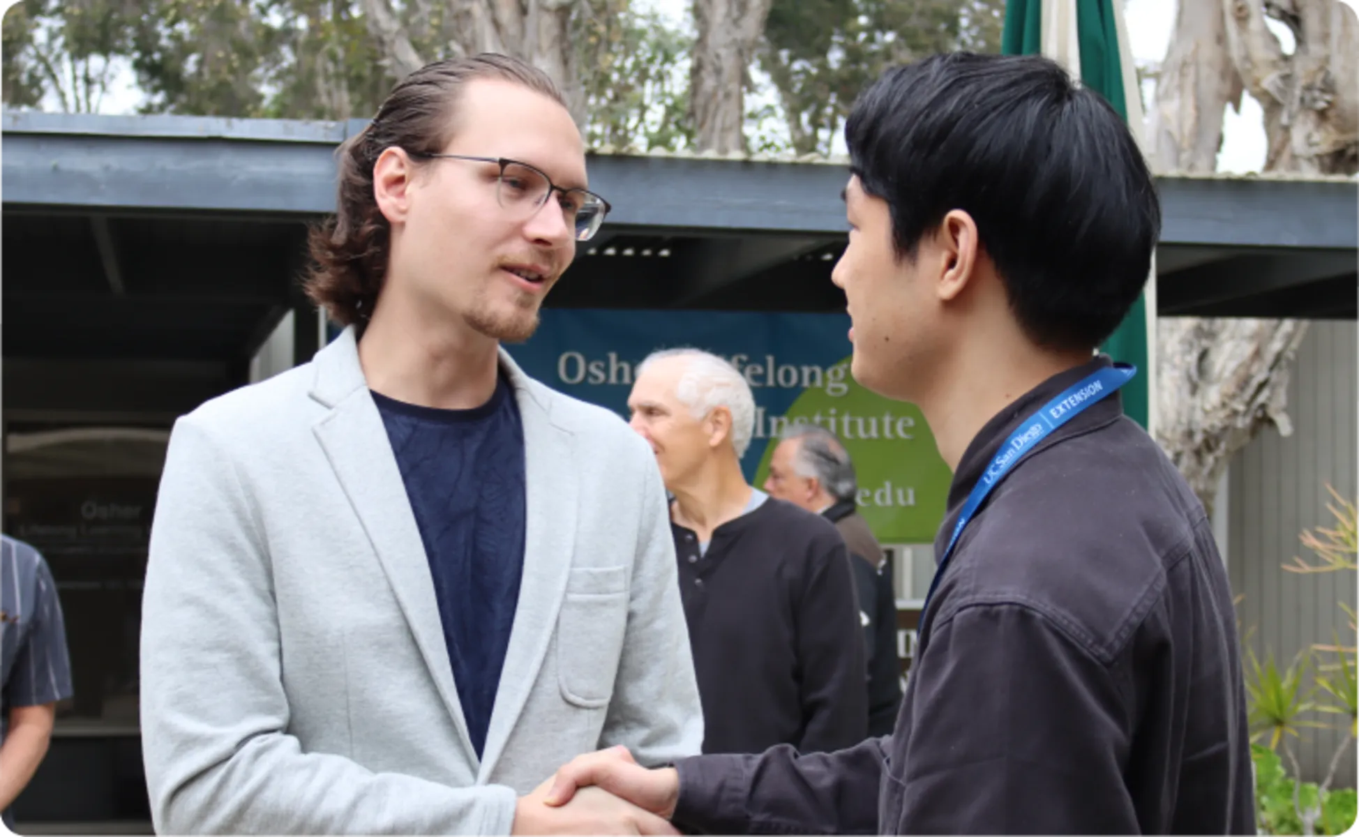 Student and volunteer during the networking section